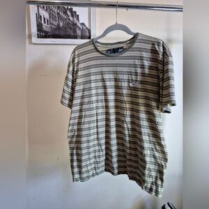 Vintage Style Lost Striped Green and Beige Men's Shirt